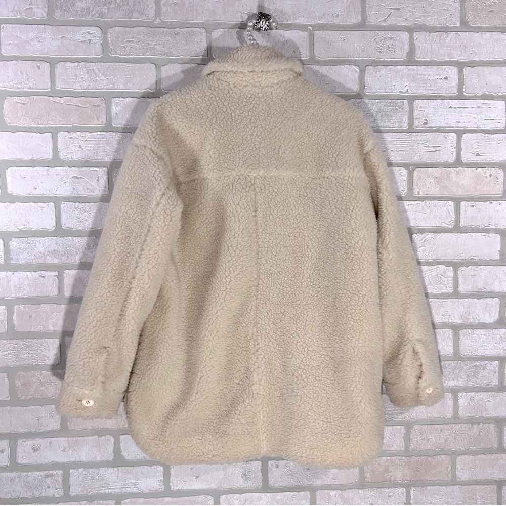 Madewell Sherpa Walton Shirt Jacket in Cream Size XS - Picture 9 of 13